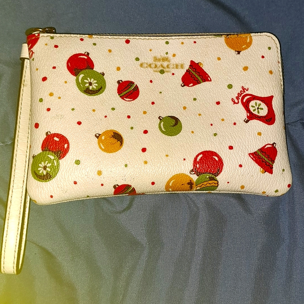 Coach Ornament Print Corner Zip Wristlet & Tory Burch sunglass case